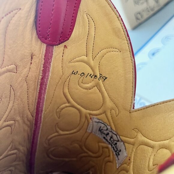 Rod Patrick Cowboy Boots Womens 10 AA Red Python Western Cowgirl Square Toe - Picture 10 of 12